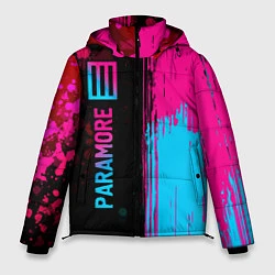 Куртка зимняя мужская Paramore - neon gradient: по-вертикали, цвет: 3D-черный