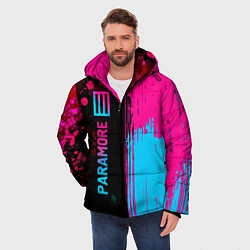 Куртка зимняя мужская Paramore - neon gradient: по-вертикали, цвет: 3D-черный — фото 2