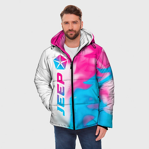 Мужская зимняя куртка Jeep neon gradient style: по-вертикали / 3D-Черный – фото 3