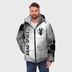 Куртка зимняя мужская Dead Space glitch на светлом фоне: надпись, символ, цвет: 3D-черный — фото 2