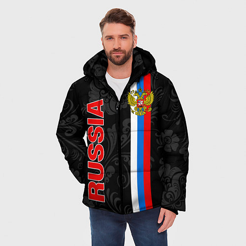 Мужская зимняя куртка Russia black style / 3D-Черный – фото 3