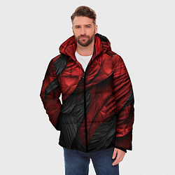 Куртка зимняя мужская Red black texture, цвет: 3D-черный — фото 2