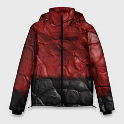 Мужская зимняя куртка Черная красная текстура