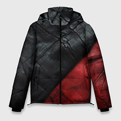 Мужская зимняя куртка Черно - красная кожа