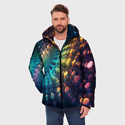 Куртка зимняя мужская Радужные блики нейроарт, цвет: 3D-светло-серый — фото 2