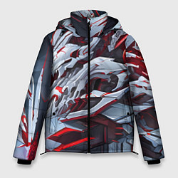Куртка зимняя мужская Череп киберпанк, цвет: 3D-черный