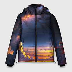 Мужская зимняя куртка Млечный путь и облака на закате