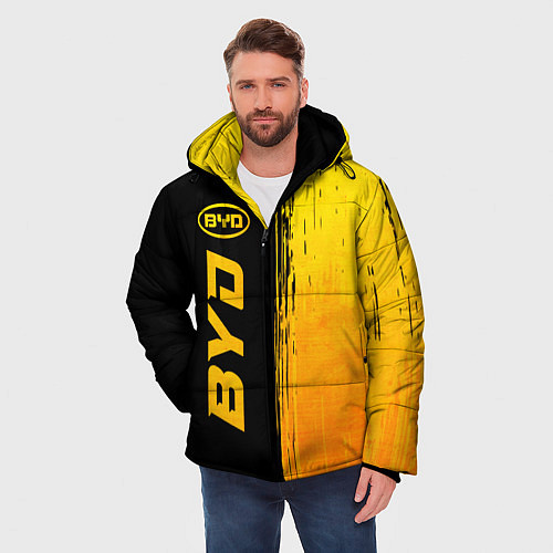 Мужская зимняя куртка BYD - gold gradient: по-вертикали / 3D-Черный – фото 3