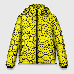 Куртка зимняя мужская Счастливые смайлики, цвет: 3D-светло-серый