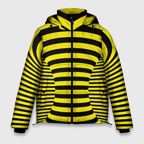 Мужская зимняя куртка Осиная талия - полосатая иллюзия / 3D-Светло-серый – фото 1