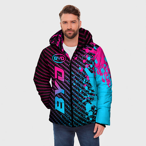 Мужская зимняя куртка BYD - neon gradient: по-вертикали / 3D-Черный – фото 3