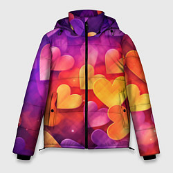 Мужская зимняя куртка Разноцветные сердечки