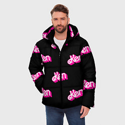 Куртка зимняя мужская Логотип Кен - патерн, цвет: 3D-черный — фото 2