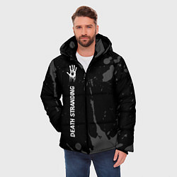 Куртка зимняя мужская Death Stranding glitch на темном фоне: по-вертикал, цвет: 3D-черный — фото 2