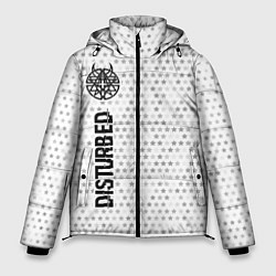 Куртка зимняя мужская Disturbed glitch на светлом фоне: по-вертикали, цвет: 3D-черный