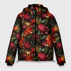 Мужская зимняя куртка Тропические цветы