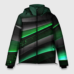 Куртка зимняя мужская Black green line, цвет: 3D-светло-серый
