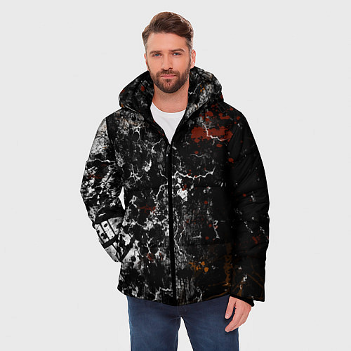 Мужская зимняя куртка Граффити абстрактный рисунок / 3D-Черный – фото 3