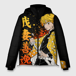 Куртка зимняя мужская Зеницу и иероглифы - клинок, цвет: 3D-черный