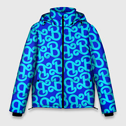 Мужская зимняя куртка Логотип Барби - синий паттерн