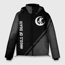 Куртка зимняя мужская Angels of Death glitch на темном фоне: надпись, си, цвет: 3D-черный
