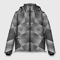 Мужская зимняя куртка В серых тонах геометрический узор