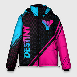 Мужская зимняя куртка Destiny - neon gradient: надпись, символ