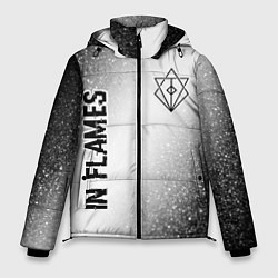 Куртка зимняя мужская In Flames glitch на светлом фоне: надпись, символ, цвет: 3D-черный