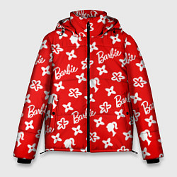 Куртка зимняя мужская Барби паттерн красный, цвет: 3D-светло-серый