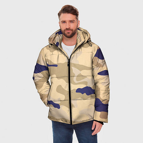 Мужская зимняя куртка Камуфляжный узор веенний / 3D-Светло-серый – фото 3