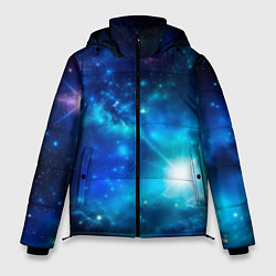 Куртка зимняя мужская Звёздный космос чёрно-синий, цвет: 3D-черный