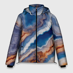 Куртка зимняя мужская Волнистая разноцветная яшма, цвет: 3D-светло-серый