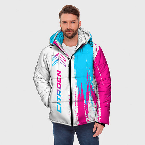 Мужская зимняя куртка Citroen neon gradient style: по-вертикали / 3D-Черный – фото 3