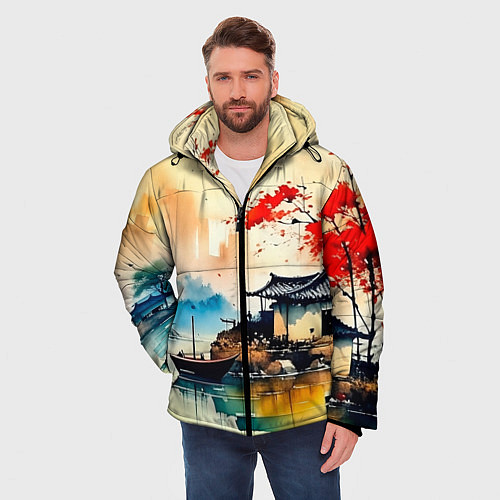 Мужская зимняя куртка Краски природы / 3D-Светло-серый – фото 3