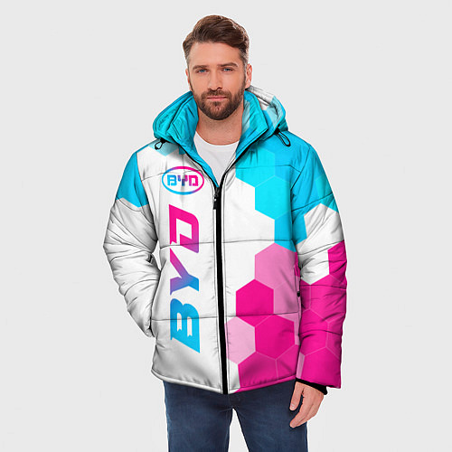 Мужская зимняя куртка BYD neon gradient style: по-вертикали / 3D-Черный – фото 3