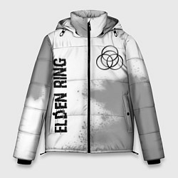 Куртка зимняя мужская Elden Ring glitch на светлом фоне: надпись, символ, цвет: 3D-черный