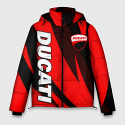 Куртка зимняя мужская Ducati - красные волны, цвет: 3D-светло-серый