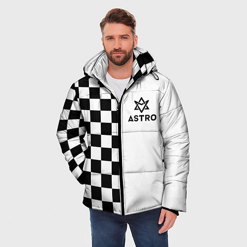 Мужская зимняя куртка Астро шахматка / 3D-Черный – фото 3
