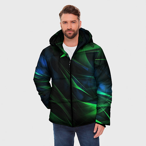 Мужская зимняя куртка Dark green background / 3D-Черный – фото 3