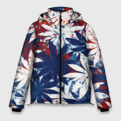 Мужская зимняя куртка Цветы в цветах флага РФ