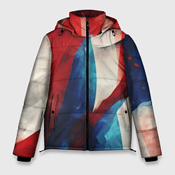 Мужская зимняя куртка Абстракция в цветах флага РФ