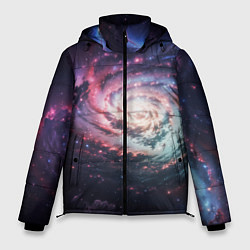 Мужская зимняя куртка Спиральная галактика в космосе