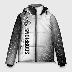 Куртка зимняя мужская Scorpions glitch на светлом фоне: по-вертикали, цвет: 3D-черный