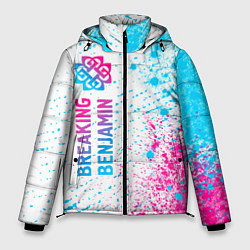 Куртка зимняя мужская Breaking Benjamin neon gradient style: по-вертикал, цвет: 3D-черный