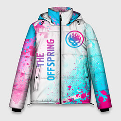 Куртка зимняя мужская The Offspring neon gradient style: надпись, символ, цвет: 3D-черный