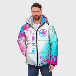 Куртка зимняя мужская The Offspring neon gradient style: надпись, символ, цвет: 3D-черный — фото 2