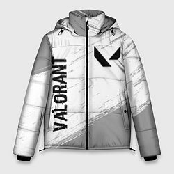 Куртка зимняя мужская Valorant glitch на светлом фоне: надпись, символ, цвет: 3D-черный
