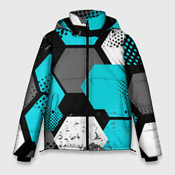 Мужская зимняя куртка Шестиугольники абстрактный фон