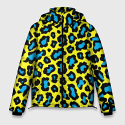 Куртка зимняя мужская Кислотный леопард паттерн, цвет: 3D-черный