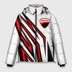 Куртка зимняя мужская Ducati - абстрактные линии, цвет: 3D-черный